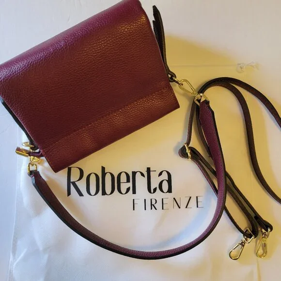 NWT [Roberta Firenze] Handmade in Italy Leather Vale Bag - Picture 2 of 15
